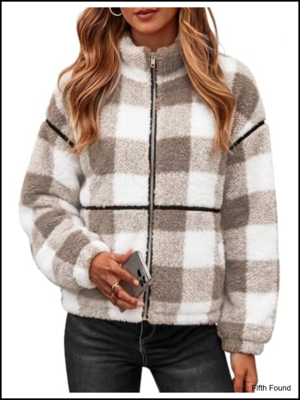 Sherpa Fleece Jacket Zip Up Oversized Winter Coat Stand Collar